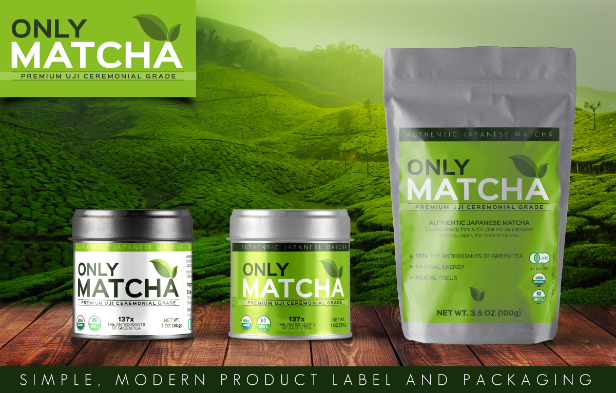 only matcha mockup label and package